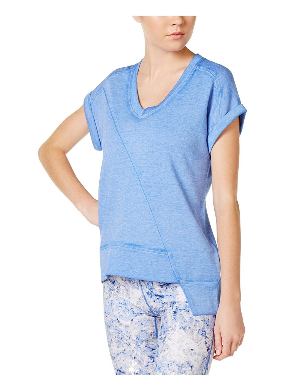 Calvin Klein Womens Short-Sleeve Asymmetrical-Hem Sweatshirt Size XL - Picture 1 of 1